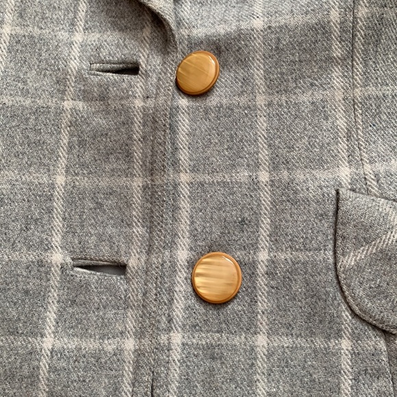 Vtg Windowpane Plaid wool blazer jacket - Picture 8 of 16